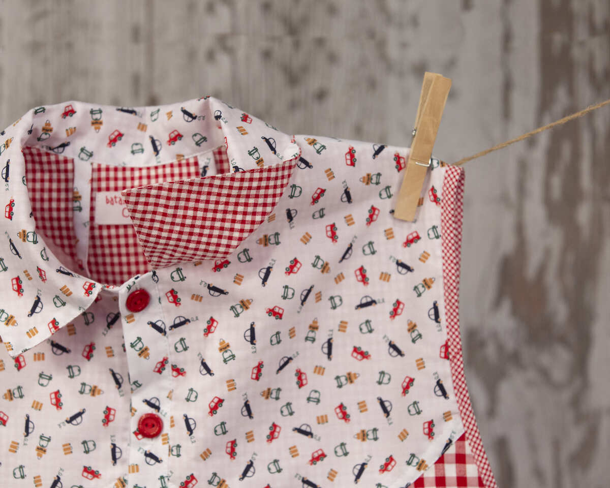 AMANTALA-COWBOY-PLIEGUE-MAESTRO-VERANO-VICHY-ROJA-COCHES-CUELLO-CONTRASTE