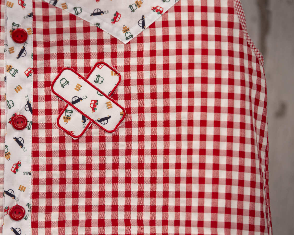 AMANTALA-COWBOY-PLIEGUE-MAESTRO-VERANO-VICHY-ROJA-COCHES-DATELLE-TIRITA-DELANTERO