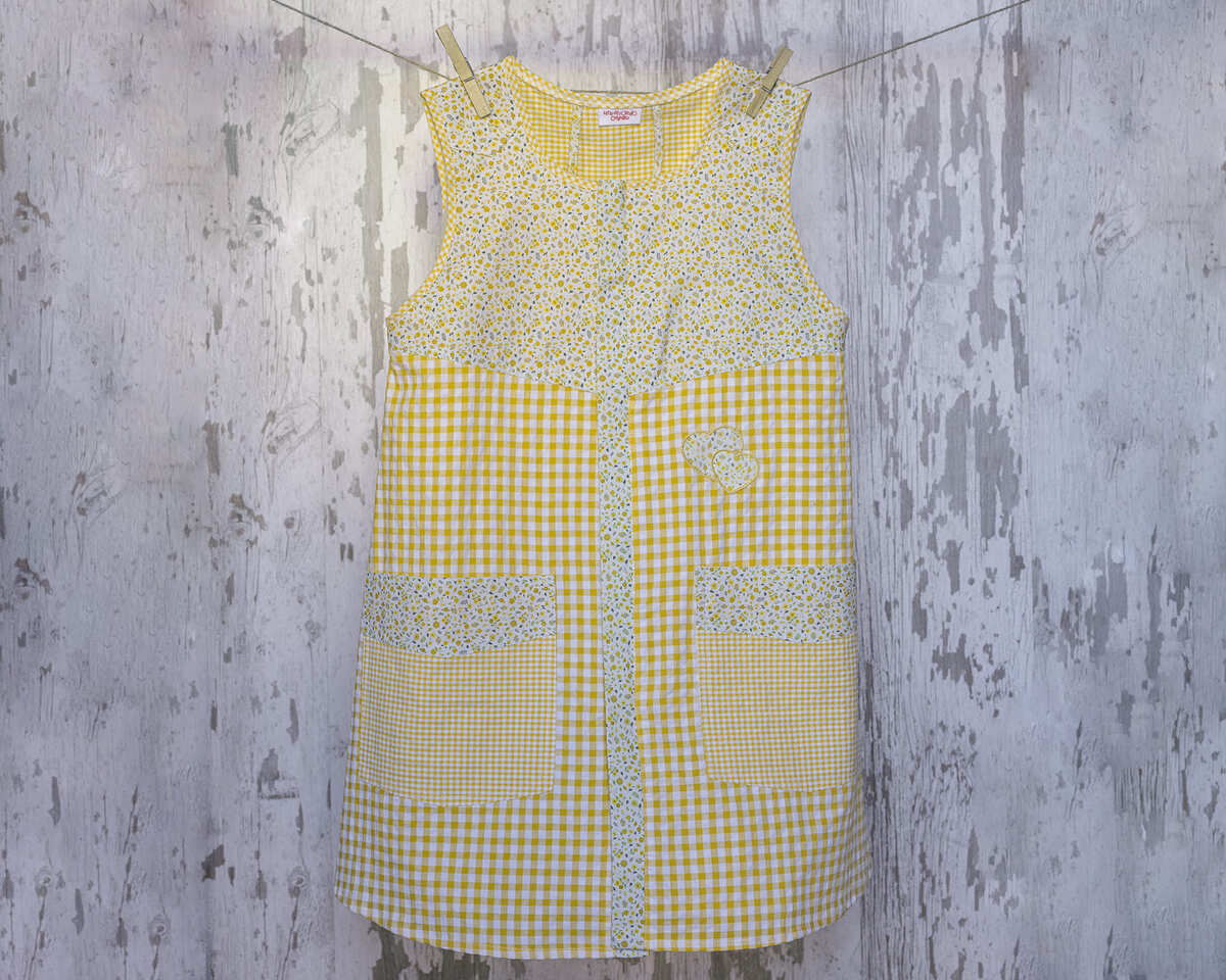 Bata de maestra pichi cremallera amarillo limón