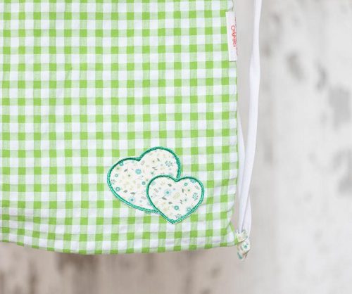 Bolsa Merienda Verde Tximeleta Corazones