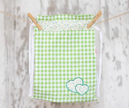 Bolsa Merienda Verde Tximeleta Corazones