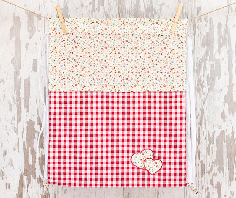 Bolsa Muda Carmín Tximeleta Corazones Bolsa Muda Carmín Tximeleta Corazones