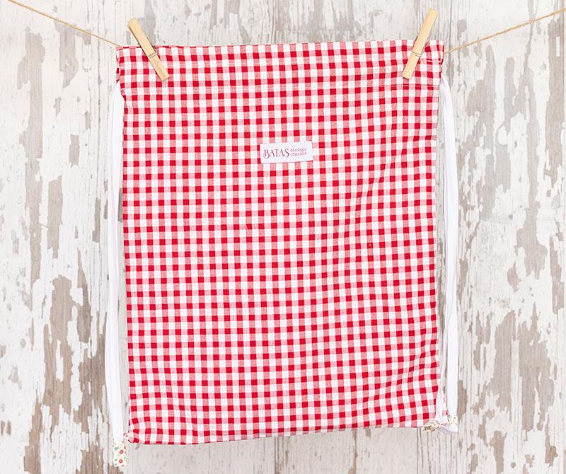 Bolsa Muda Volantes Carmín Tximeleta Corazones Bolsa Muda Volantes Carmín Tximeleta Corazones